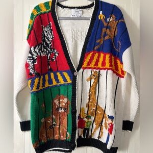 Vintage Marisa Christina Classics Circus Sweater Hand Knit Circus Large Womens